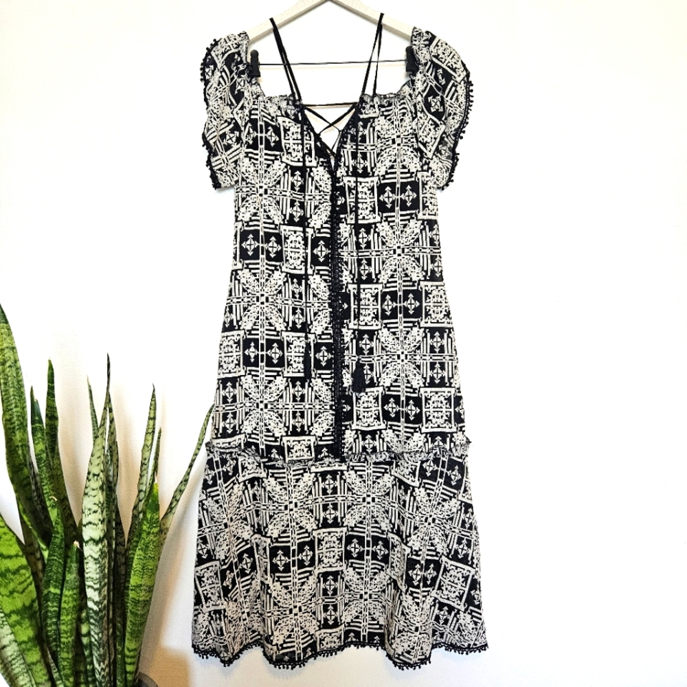 Red Carter Black and White Maxi Dress